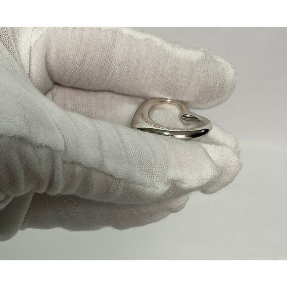 Tiffany & Co diamond open heart pendant 925 silver Elsa Peretti - Picture 4 of 9